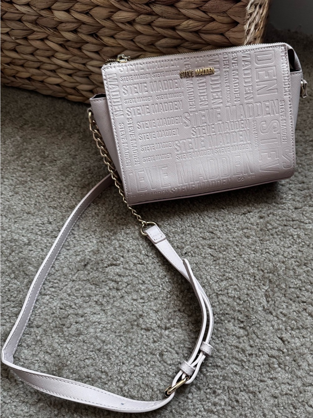 Steve Madden Light Blush Embossed Crossbody Bag